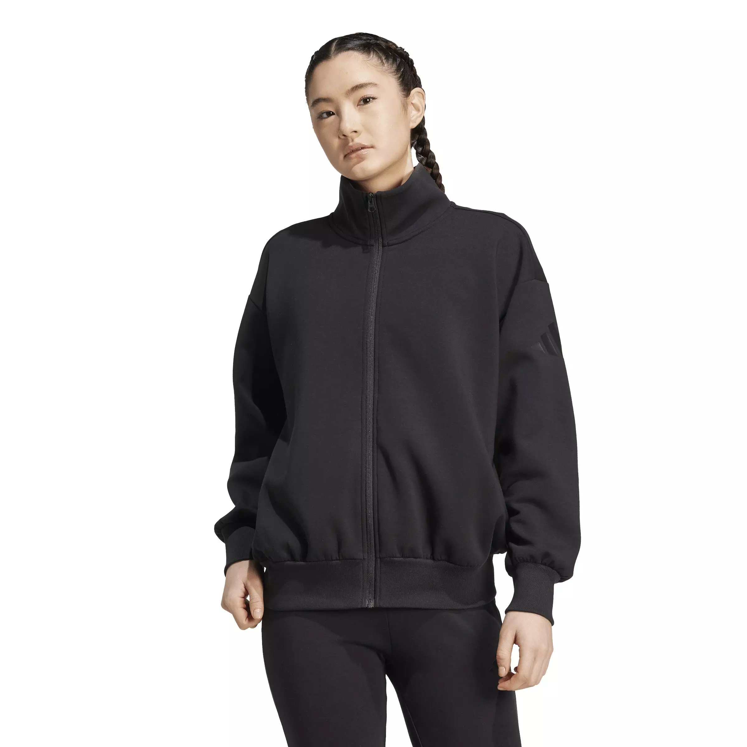 adidas Women's Soft Lux Loose Full-Zip Jacket - Black